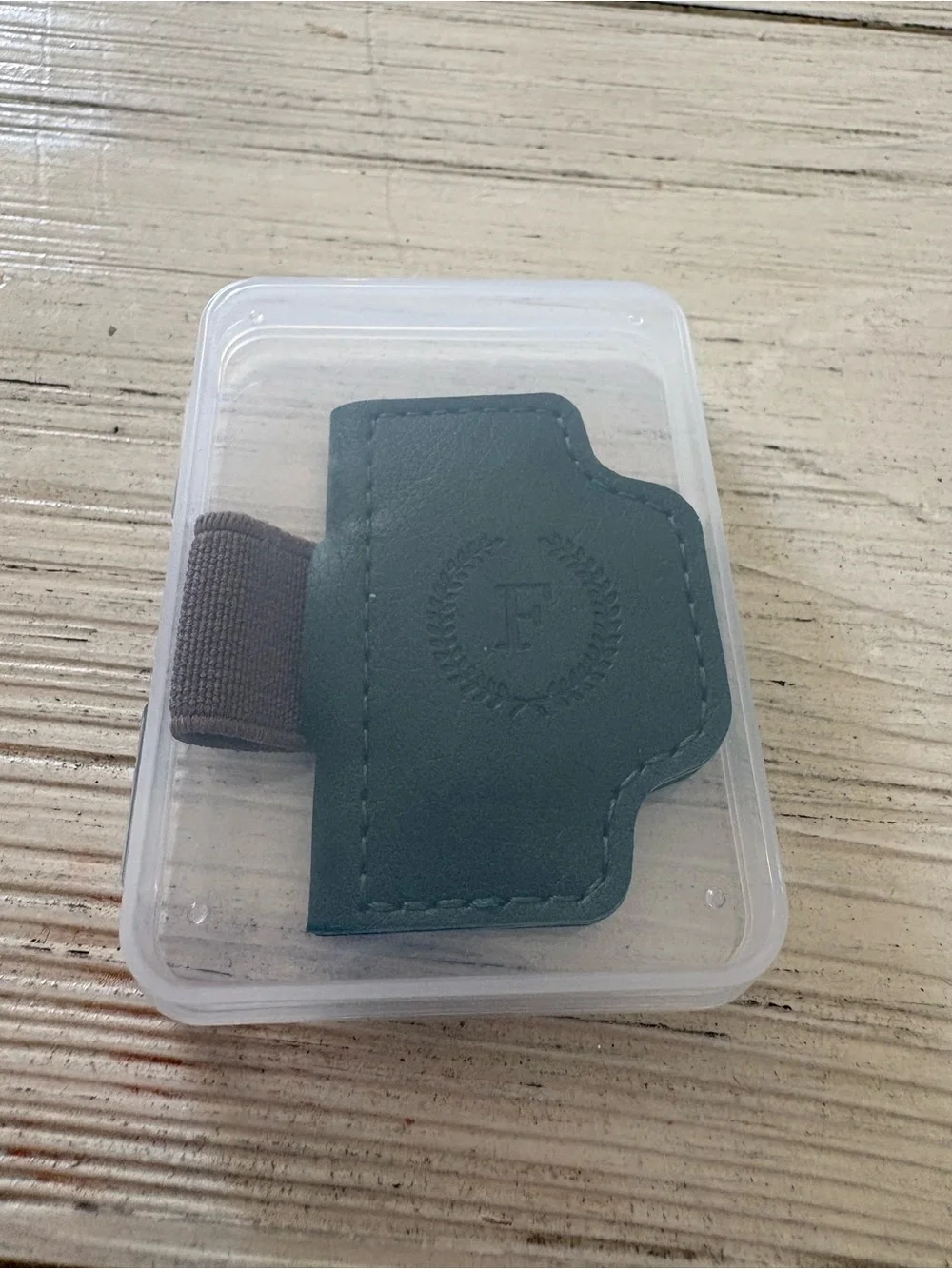Monogram “F” Magnetic Leather Bookmark with Pen Holder